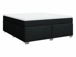 Clicnbuy Cama box spring con colchón tela 180x200 cm Negro Best