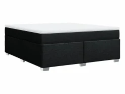 Clicnbuy Cama box spring con colchón tela 180x200 cm Negro Best