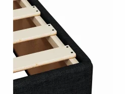 Clicnbuy Cama box spring con colchón tela 180x200 cm Negro Best