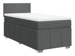 Clicnbuy Cama box spring con colchón tela oscuro 90x190 cm Gris Hot
