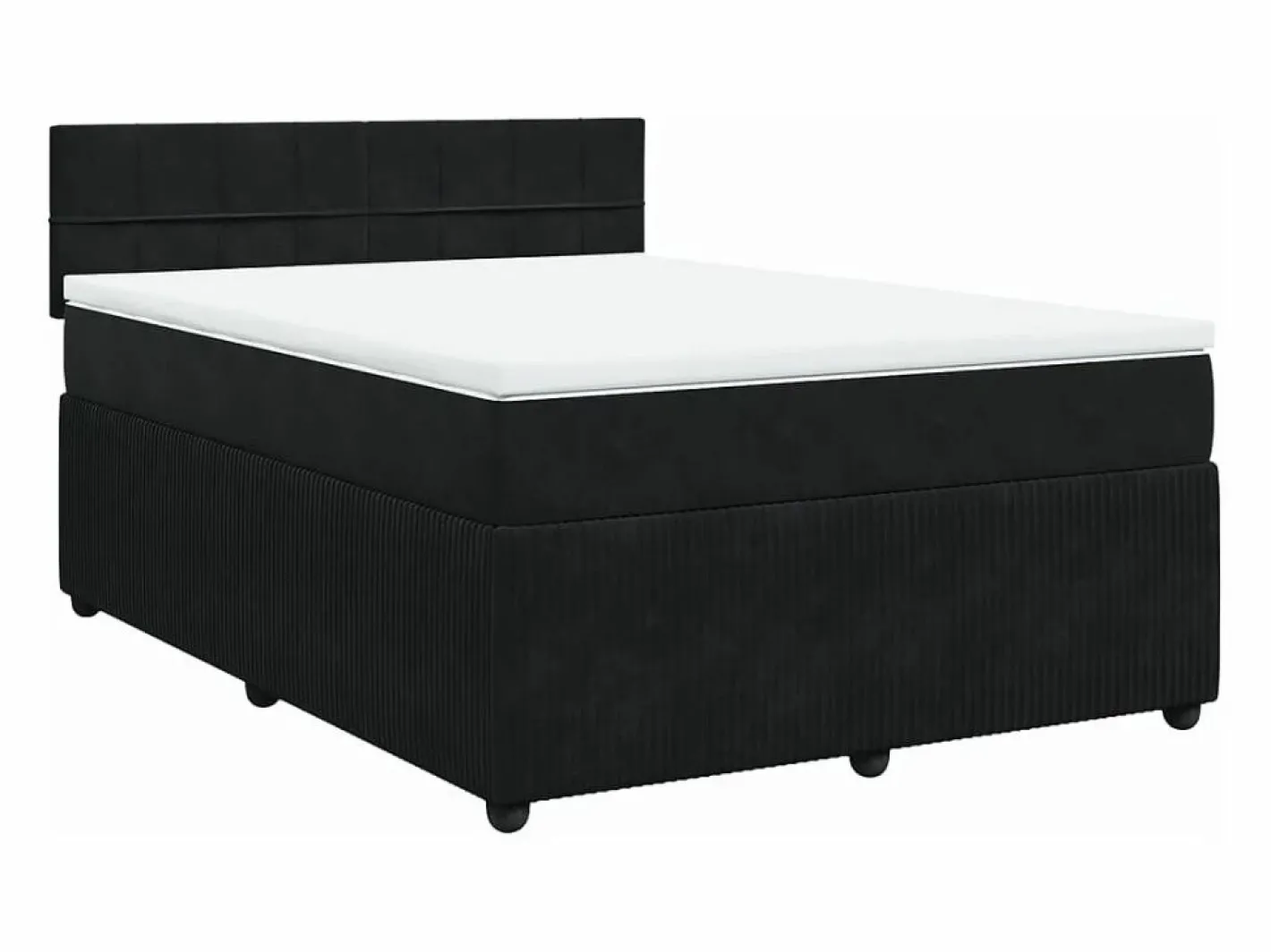 Cama box spring con colchón terciopelo 140x190 cm^Clicnbuy Online