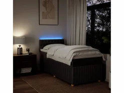 Cama box spring con colchón tela marrón oscuro 90x190 cm^Clicnbuy Online