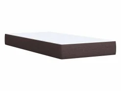 Cama box spring con colchón tela marrón oscuro 90x190 cm^Clicnbuy Online