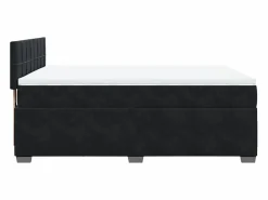 Clicnbuy Cama box spring con colchón terciopelo 160x200 cm Negro Hot