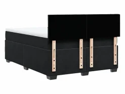 Clicnbuy Cama box spring con colchón terciopelo 160x200 cm Negro Hot