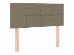 Cama box spring con colchón LED tela gris taupe 90x190 cm^Clicnbuy Online