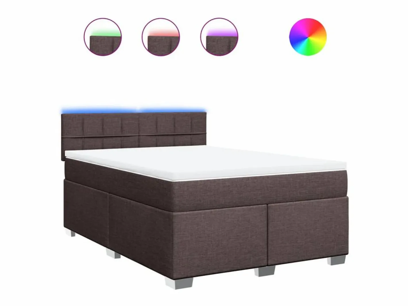 Clicnbuy Base De Cama De Láminas|Cama box spring con colchón tela marrón oscuro 160x200 cm