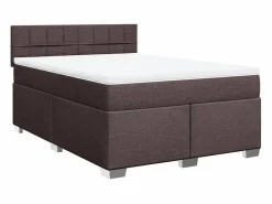 Clicnbuy Base De Cama De Láminas|Cama box spring con colchón tela marrón oscuro 160x200 cm