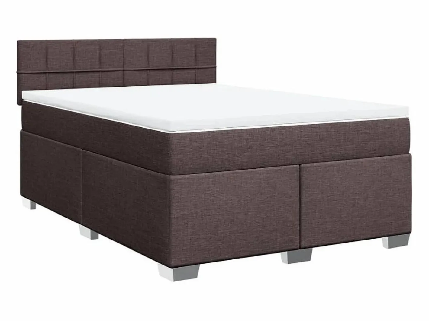 Clicnbuy Base De Cama De Láminas|Cama box spring con colchón tela marrón oscuro 160x200 cm