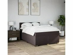 Clicnbuy Base De Cama De Láminas|Cama box spring con colchón tela marrón oscuro 160x200 cm