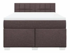 Clicnbuy Base De Cama De Láminas|Cama box spring con colchón tela marrón oscuro 160x200 cm
