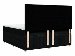 Clicnbuy Cama box spring con colchón tela 180x200 cm Negro Clearance
