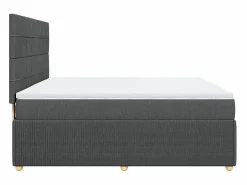 Clicnbuy Cama box spring con colchón tela oscuro 180x200 cm Gris New