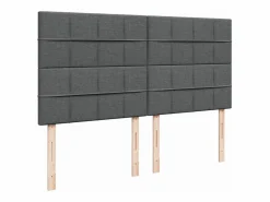 Clicnbuy Cama box spring con colchón tela oscuro 180x200 cm Gris New