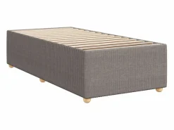 Clicnbuy Somier - 90X190Cm|Cama box spring con colchón tela gris taupe 90x190 cm