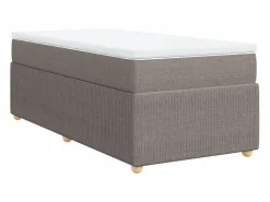Clicnbuy Base De Cama De Láminas|Somier - 90X190Cm|Cama box spring con colchón tela gris taupe 90x190 cm