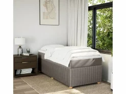 Clicnbuy Base De Cama De Láminas|Somier - 90X190Cm|Cama box spring con colchón tela gris taupe 90x190 cm