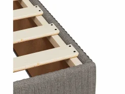 Clicnbuy Base De Cama De Láminas|Somier - 90X190Cm|Cama box spring con colchón tela gris taupe 90x190 cm