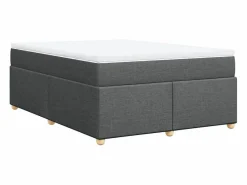 Clicnbuy Cama box spring con colchón tela oscuro 160x200 cm Gris Sale