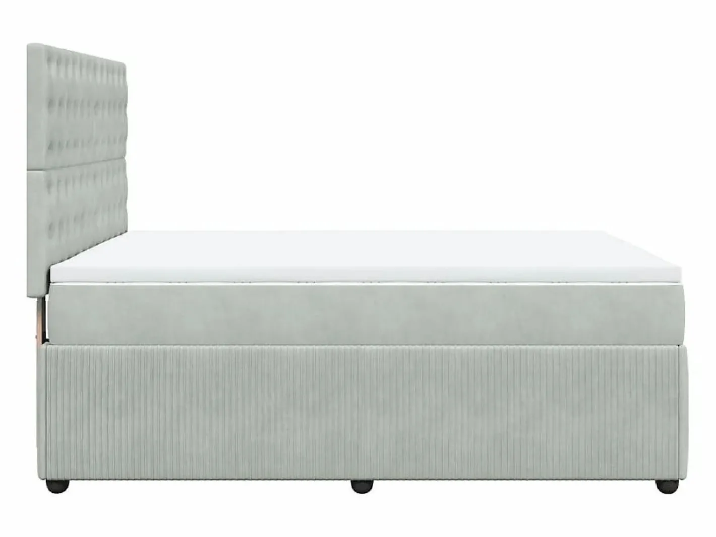 Clicnbuy Cama box spring con colchón terciopelo claro 140x190 cm Gris Sale