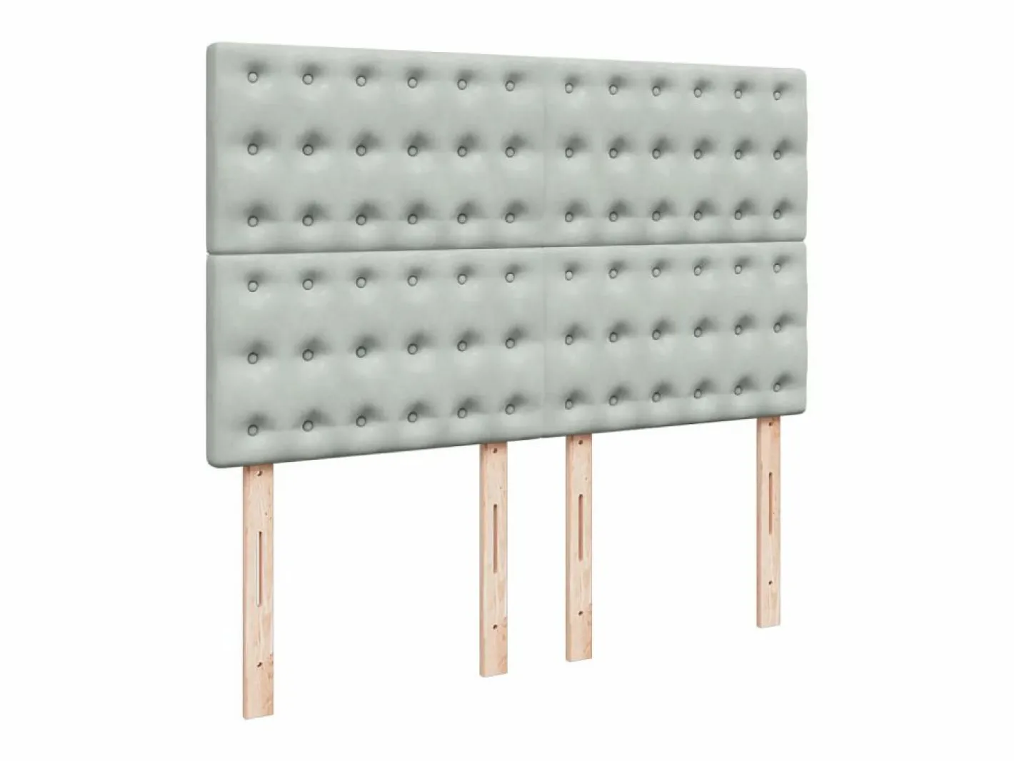 Clicnbuy Cama box spring con colchón terciopelo claro 140x190 cm Gris Sale