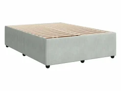 Clicnbuy Cama box spring con colchón terciopelo claro 140x190 cm Gris Sale