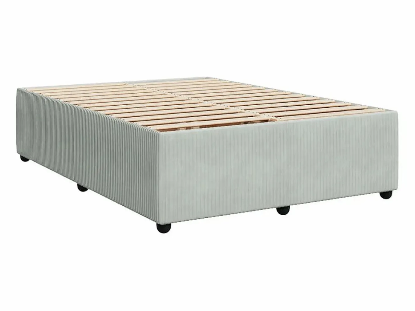 Clicnbuy Cama box spring con colchón terciopelo claro 140x190 cm Gris Sale