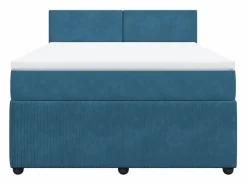 Cama box spring con colchón terciopelo 140x200 cm^Clicnbuy Online
