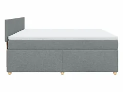 Cama box spring con colchón tela claro 180x200 cm^Clicnbuy New