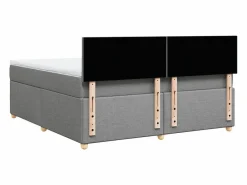 Cama box spring con colchón tela claro 180x200 cm^Clicnbuy New