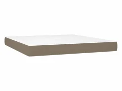 Clicnbuy Somier - 180X200Cm|Cama box spring con colchón LED tela gris taupe 180x200 cm