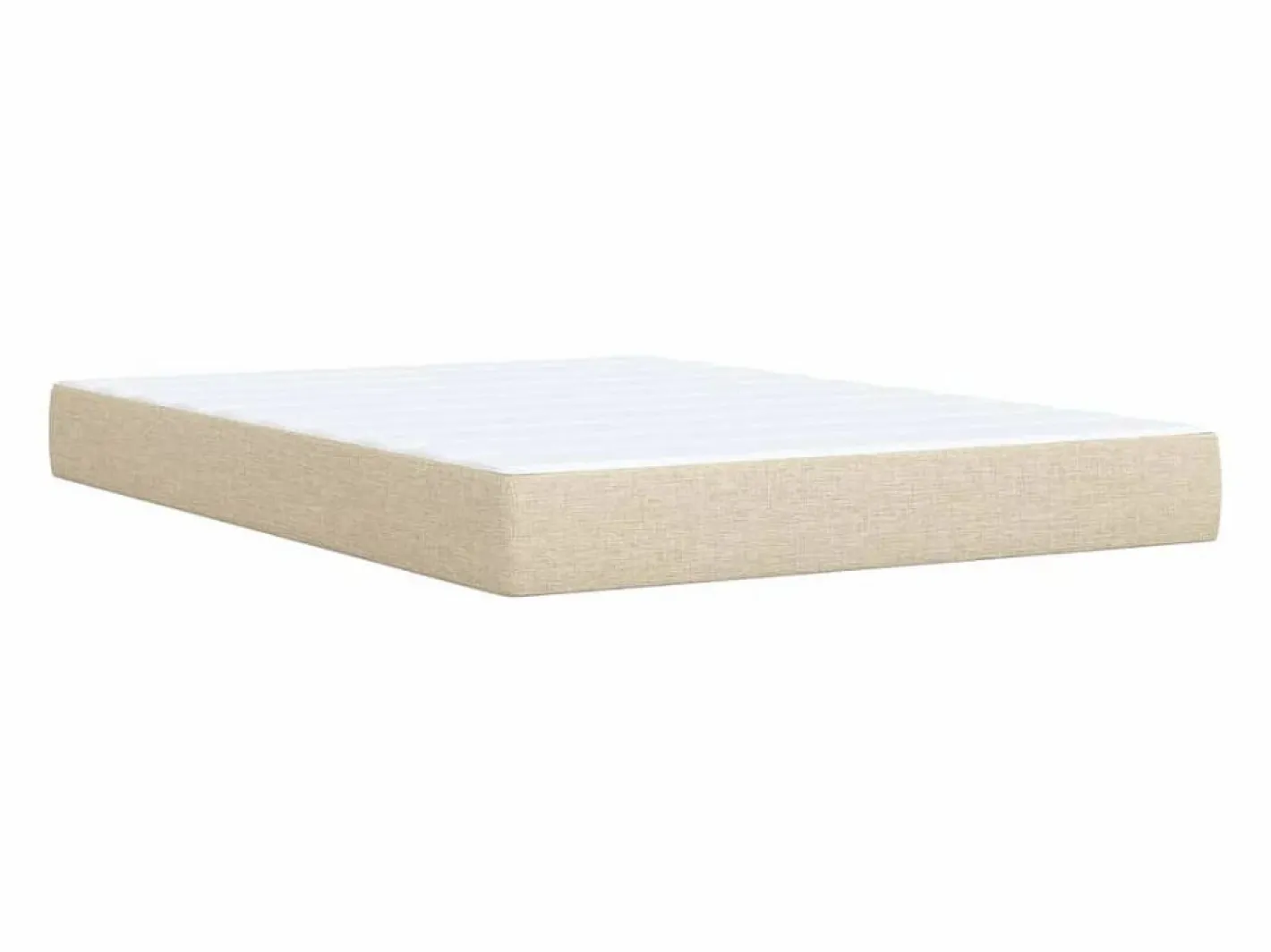 Clicnbuy Cama box spring con colchón tela color 160x200 cm Crema