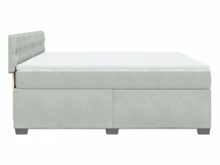 Clicnbuy Somier - 180X200Cm|Cama box spring con colchón terciopelo claro 180x200 cm