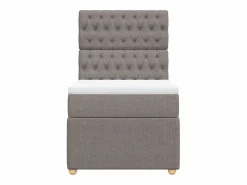 Cama box spring con colchón tela gris taupe 90x190 cm^Clicnbuy