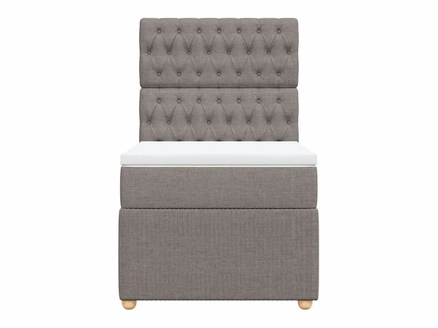 Cama box spring con colchón tela gris taupe 90x190 cm^Clicnbuy
