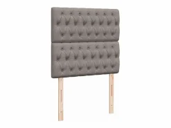 Cama box spring con colchón tela gris taupe 90x190 cm^Clicnbuy