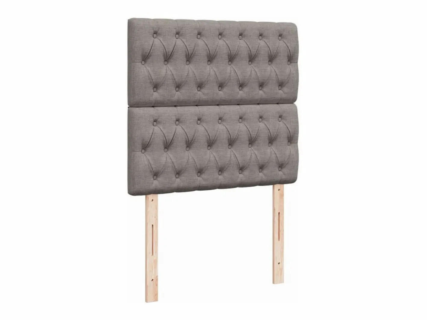 Cama box spring con colchón tela gris taupe 90x190 cm^Clicnbuy