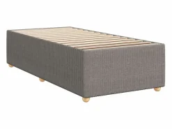 Cama box spring con colchón tela gris taupe 90x190 cm^Clicnbuy