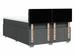 Clicnbuy Somier - 160X200Cm|Cama box spring con colchón tela oscuro 160x200 cm