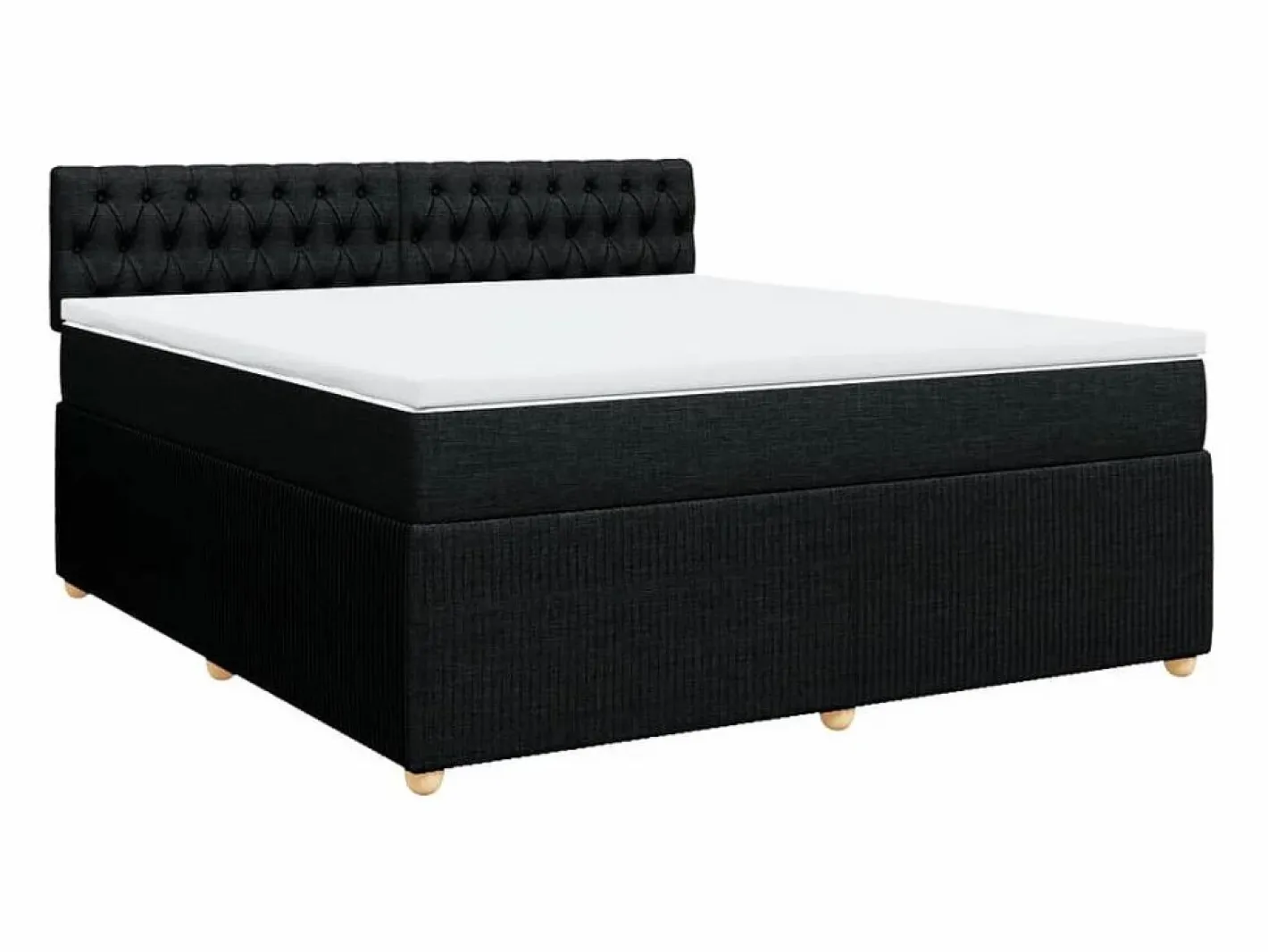 Clicnbuy Cama box spring con colchón tela 180x200 cm Negro Online