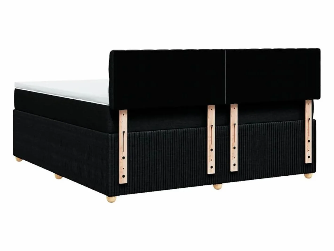 Clicnbuy Cama box spring con colchón tela 180x200 cm Negro Online