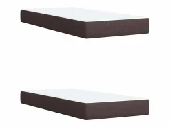 Clicnbuy Cama box spring con colchón tela marrón oscuro 200x200 cm Marru00f3n New