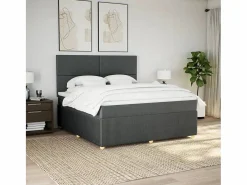 Clicnbuy Base De Cama De Láminas|Somier - 180X200Cm|Cama box spring con colchón tela oscuro 180x200 cm