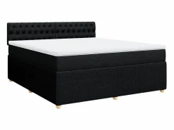 Clicnbuy Cama box spring con colchón tela 180x200 cm Negro Best