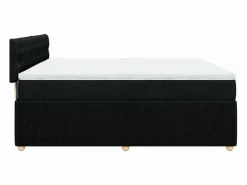 Clicnbuy Cama box spring con colchón tela 180x200 cm Negro Best