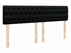 Clicnbuy Cama box spring con colchón tela 180x200 cm Negro Best