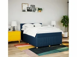 Cama box spring con colchón tela 160x200 cm^Clicnbuy Best