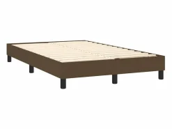 Cama box spring con colchón y LED tela marrón oscuro 120x190 cm^Clicnbuy New