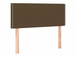 Cama box spring con colchón y LED tela marrón oscuro 120x190 cm^Clicnbuy New