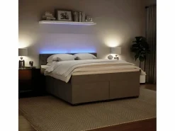 Clicnbuy Cama box spring con colchón terciopelo claro 180x200 cm Gris New